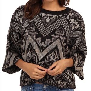 Free People Superstar Faeri Sweater in Black Combo